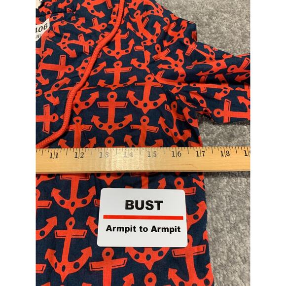 Vineyard Vines Top Women Size XS Red/Blue Anchor Print Pullover 100% Cotton - Picture 10 of 11